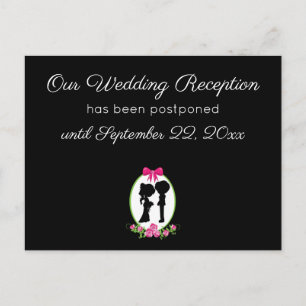 Onze bruiloft Oplossing Uitstel Stomme Couple Briefkaart