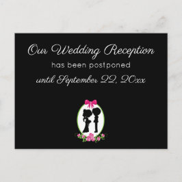 Onze bruiloft Oplossing Uitstel Stomme Couple Briefkaart