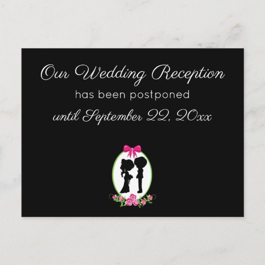 Onze bruiloft Oplossing Uitstel Stomme Couple Briefkaart (Voorkant)