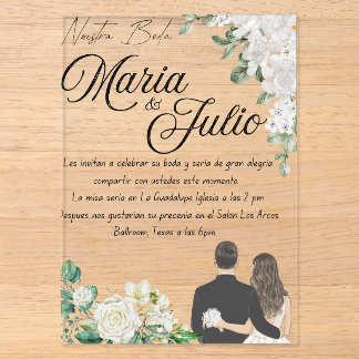 Onze Bruiloft/Our Wedding  Acryl Uitnodigingen