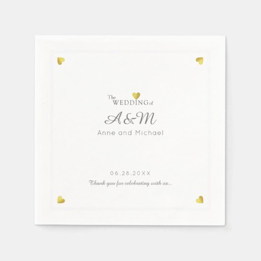 Onze bruiloft receptie standaard cocktail servet (Voorkant)