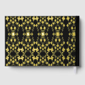 Onze bruiloft register Bloemenwijnstok Patroon Zwa Gastenboek (Achterkant)