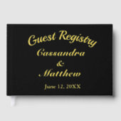 Onze bruiloft register Bloemenwijnstok Patroon Zwa Gastenboek (Voorkant)