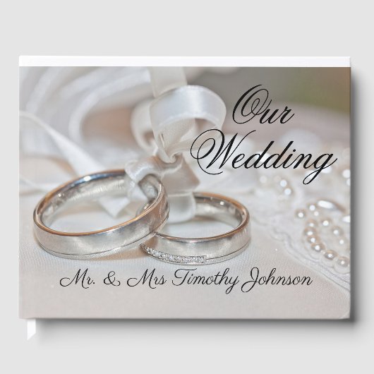 Onze bruiloft Ring Pillow Gastenboek (Voorkant)