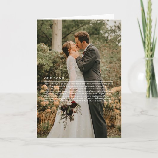 Onze bruiloft songteksten Jubileum Kaart (Voorkant)