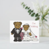 Onze bruiloft Teddy Bear Briefkaart (Staand voorkant)