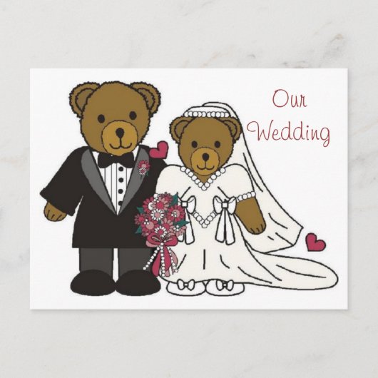 Onze bruiloft Teddy Bear Briefkaart (Voorkant)