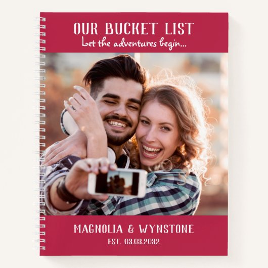 Onze Bucket-lijst | Magenta Photo Scrapbook Notitieboek (Voorkant)