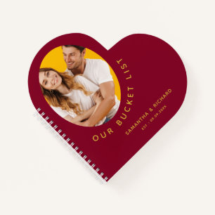 Onze bucketlist paar foto Bourgogne en goud Notitieboek