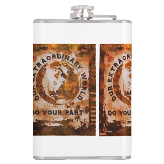 Onze buitengewone wereld heupfles (Achterkant)