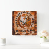 Onze buitengewone wereld vierkante klok (Huis)