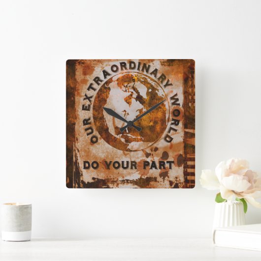 Onze buitengewone wereld vierkante klok (Huis)