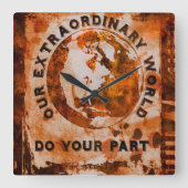 Onze buitengewone wereld vierkante klok (Voorkant)