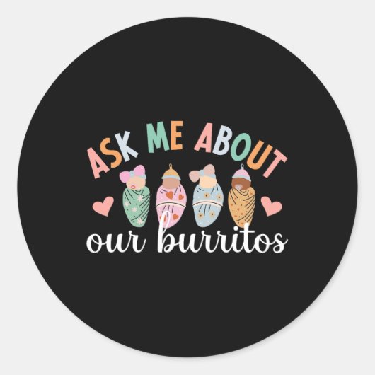 Onze Burritos Moeder Ba Ronde Sticker (Voorkant)