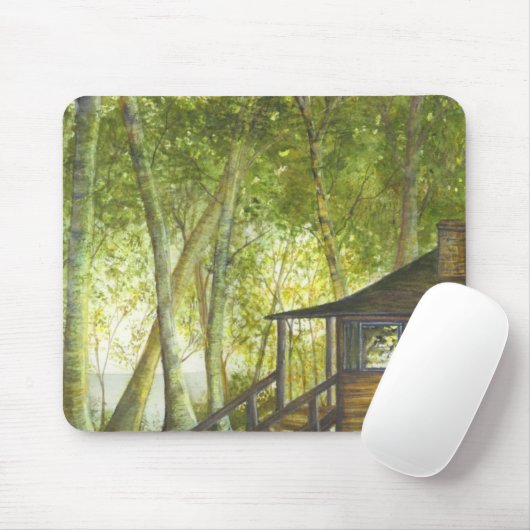 "Onze Cabin" van Brigid O'Neill Hovey Muismat (Met muis)