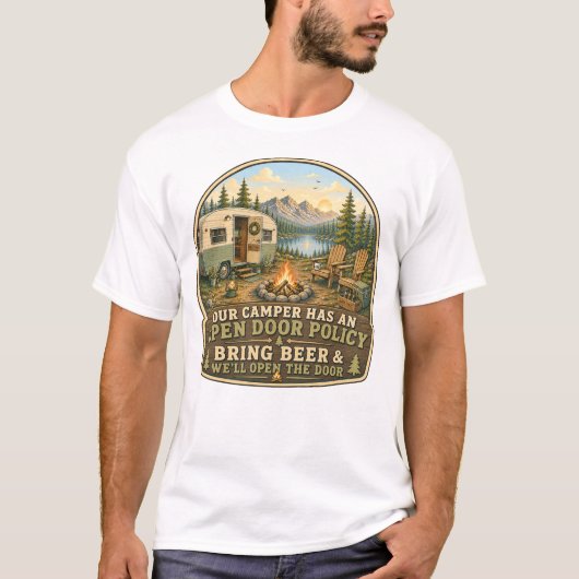 Onze Camper Heeft Een Open Deur Beleid T-shirt (Voorkant)