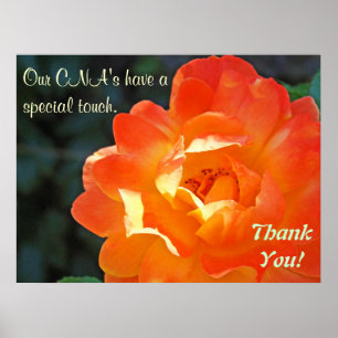 Onze CNA's speciale aanraking Bedankt poster kunst