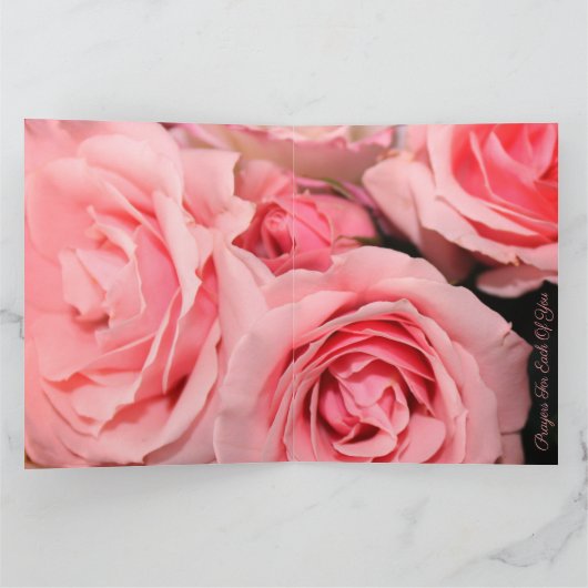 Onze condoleances roze rozen bloeden kaart (Binnen)