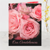 Onze condoleances roze rozen bloeden kaart (Gele Bloem)