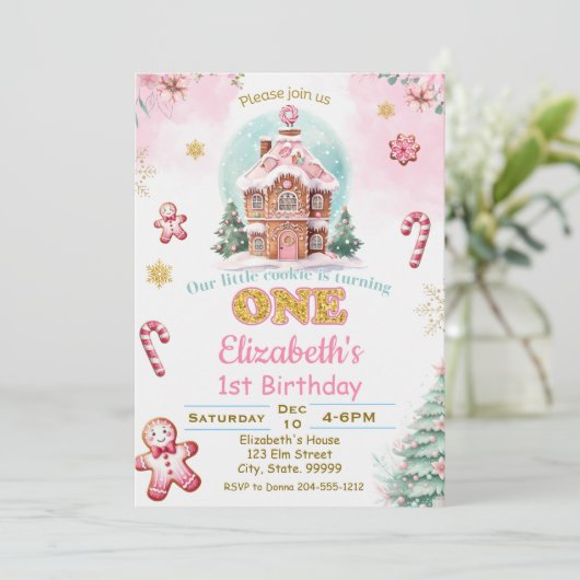 Onze Cookie Verjaardag Uitnodiging (Staand voorkant)