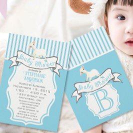 Onze Cute Lil Lamb Baby Boy Shower Kaart