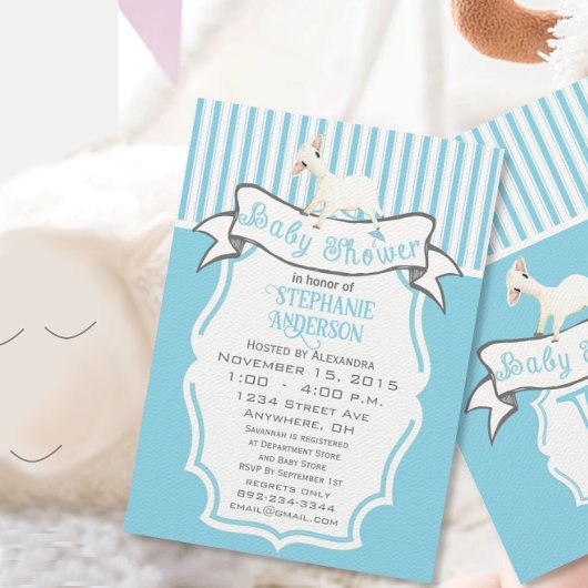 Onze Cute Lil Lamb Baby Boy Shower Kaart