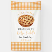 Onze Cutie Pie 1e verjaardagsfeestje Spandoek (Verticaal)