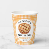 Onze Cutie Pie's 1e verjaardag Papieren Bekers (Achterkant)