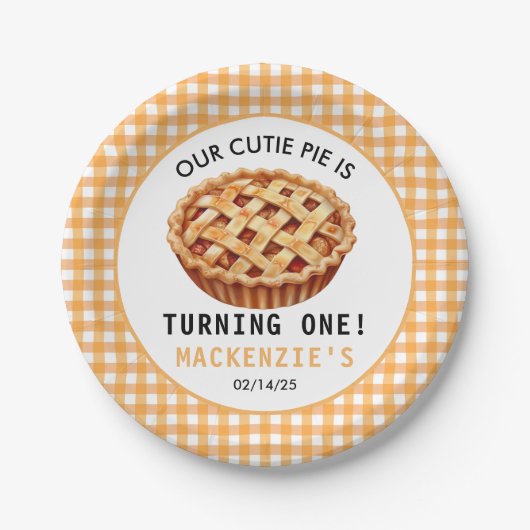 Onze Cutie Pie's 1e verjaardag Papieren Bordje (Voorkant)