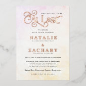 Onze dag is gekomen op laatste bruiloft goud folie uitnodiging (Voorkant)