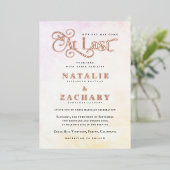 Onze dag is gekomen op laatste bruiloft goud folie uitnodiging (Staand Voorkant)