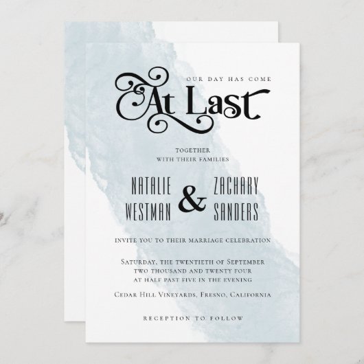 Onze dag is op de uitnodiging van de laatste bruil (Voorkant / Achterkant)