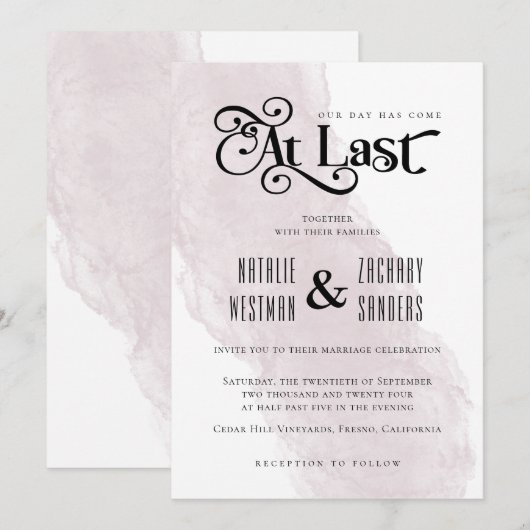 Onze dag is op de uitnodiging van de laatste bruil (Voorkant / Achterkant)