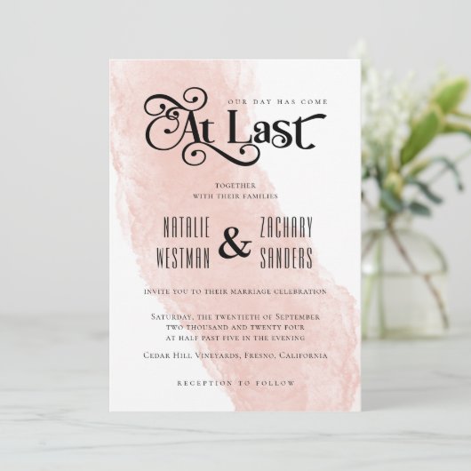 Onze dag is op de uitnodiging van de laatste bruil (Staand voorkant)