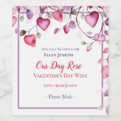 Onze Dag Rosé Valentijnsdag Wijn Etiket (Enkel label)