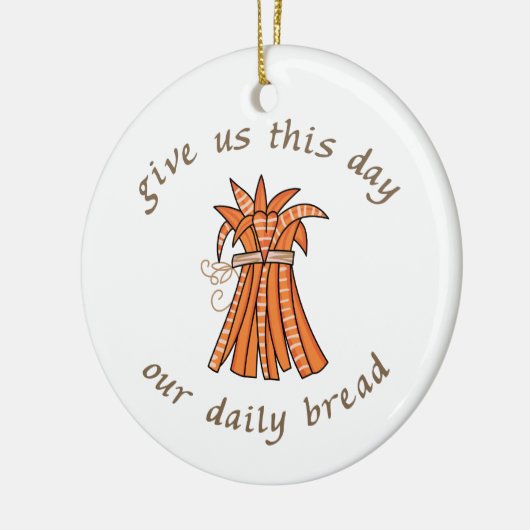Onze dagelijkse brood keramisch ornament (Links)