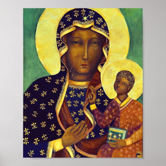 Onze dame Black Madonna Poolse katholieke vrouw Poster (Voorkant)