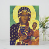 Onze dame Czestochowa Black Madonna Icon Poland Kaart (Staand voorkant)