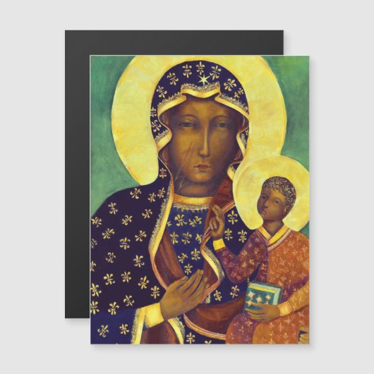 Onze dame Czestochowa Black Madonna Poland Icon (Voorkant / Achterkant)