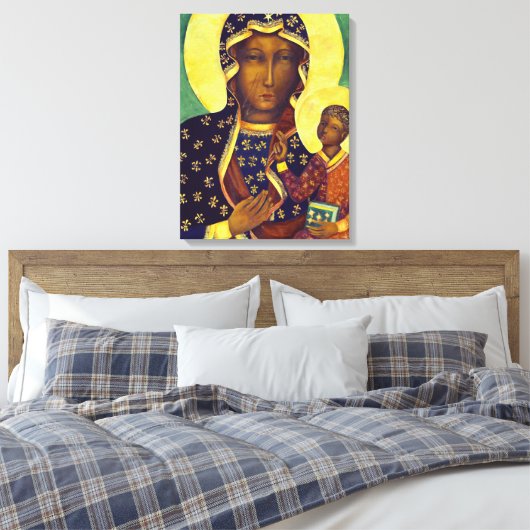 Onze dame Czestochowa Black Madonna Poland Icon Canvas Afdruk (Insitu (Slaapkamer))