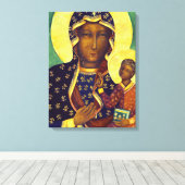 Onze dame Czestochowa Black Madonna Poland Icon Canvas Afdruk (Insitu (Houten vloer))