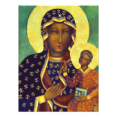 Onze dame Czestochowa Black Madonna Poland Icon Foto Afdruk (Voorkant)