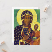 Onze dame Czestochowa Black Madonna Poland Icon Kaart (Voorkant / Achterkant in situ)