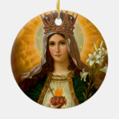 Onze dame Immaculate Hart van Mary Queen of Heaven Keramisch Ornament (Achterkant)