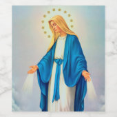 Onze dame Immaculate Kerstmis Wijn Etiket (Enkel label)