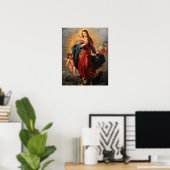 Onze dame Maagd Immaculate Hart van Mary 3 Poster (Thuiskantoor)