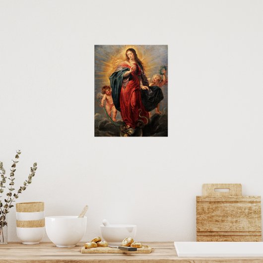 Onze dame Maagd Immaculate Hart van Mary 3 Poster (Keuken)