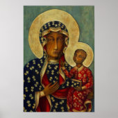 Onze dame Mary Black Madonna van Czestochowa Poster (Voorkant)