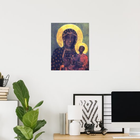 Onze dame Mary Black Madonna van Czestochowa Poster (Thuiskantoor)