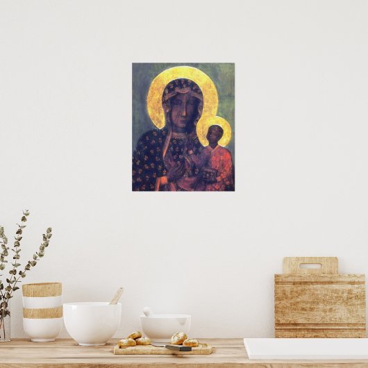 Onze dame Mary Black Madonna van Czestochowa Poster (Keuken)